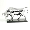 Chrome Plated Brass Bull Sculpture